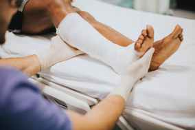 medic treating patient